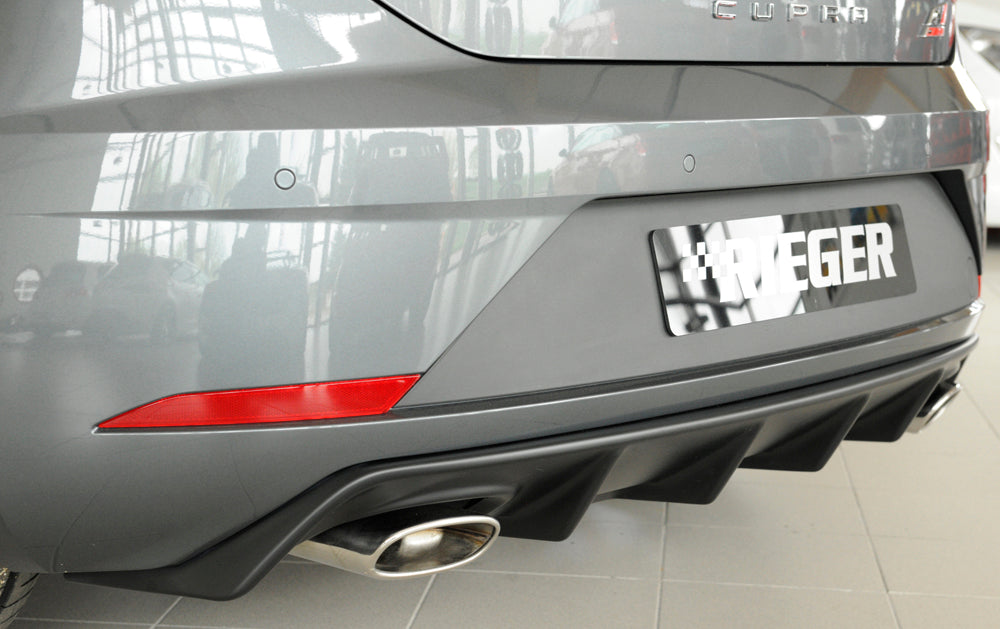 DIFUSOR DEPORTIVO 2 SALIDAS RIEGER SEAT LEON 5F CUPRA FACELIFT - NEGRO MATE - FULL GAS