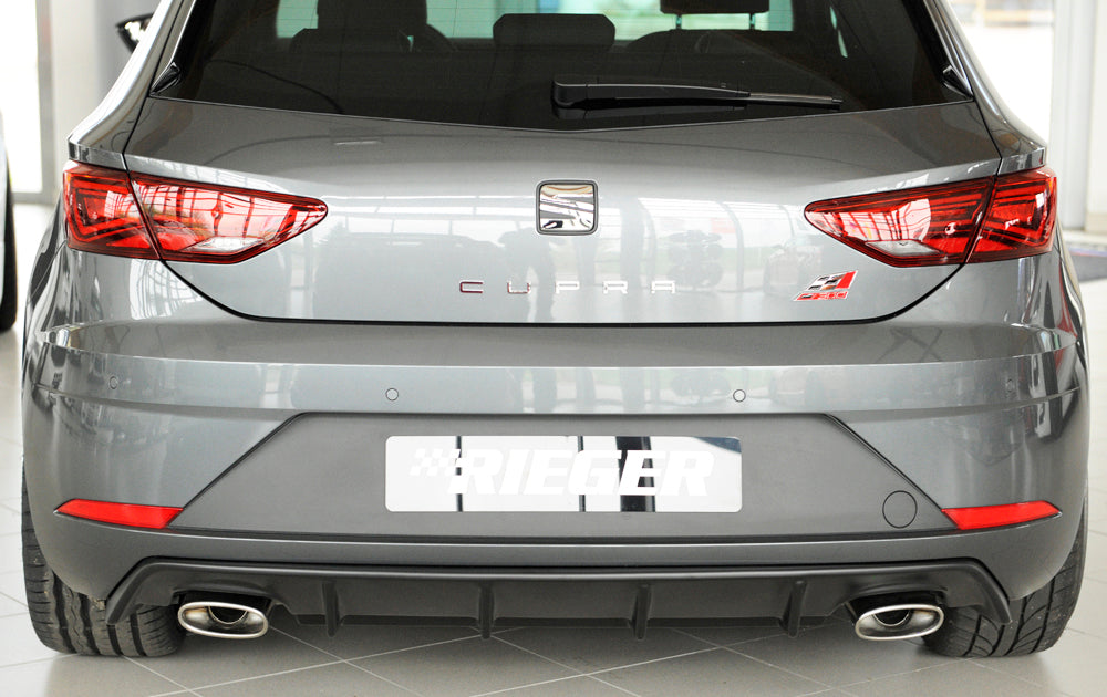 DIFUSOR DEPORTIVO 2 SALIDAS RIEGER SEAT LEON 5F CUPRA FACELIFT - NEGRO MATE - FULL GAS