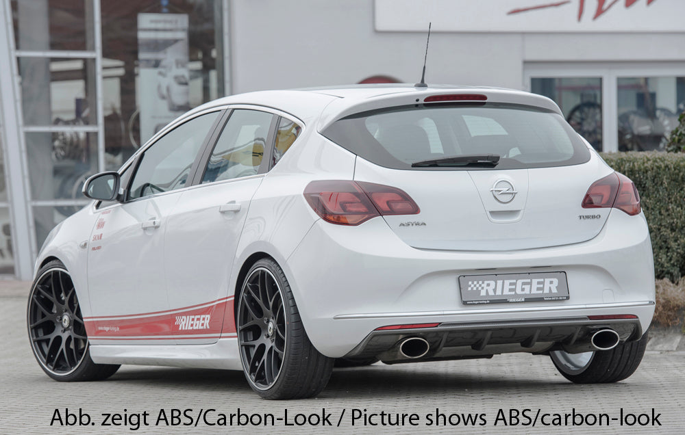 Rear Diffuser Double Outlet Opel Astra J Gloss Black