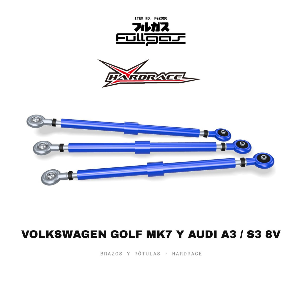 Brazos y rótulas Hardrace Volkswagen Golf Mk7 y Audi A3 / S3 8V