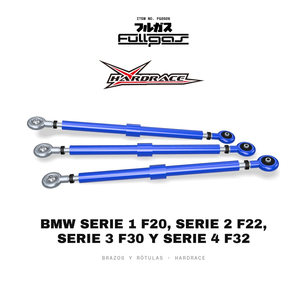 Brazos y rótulas Hardrace BMW Serie 1 F20, Serie 2 F22, Serie 3 F30 y Serie 4 F32