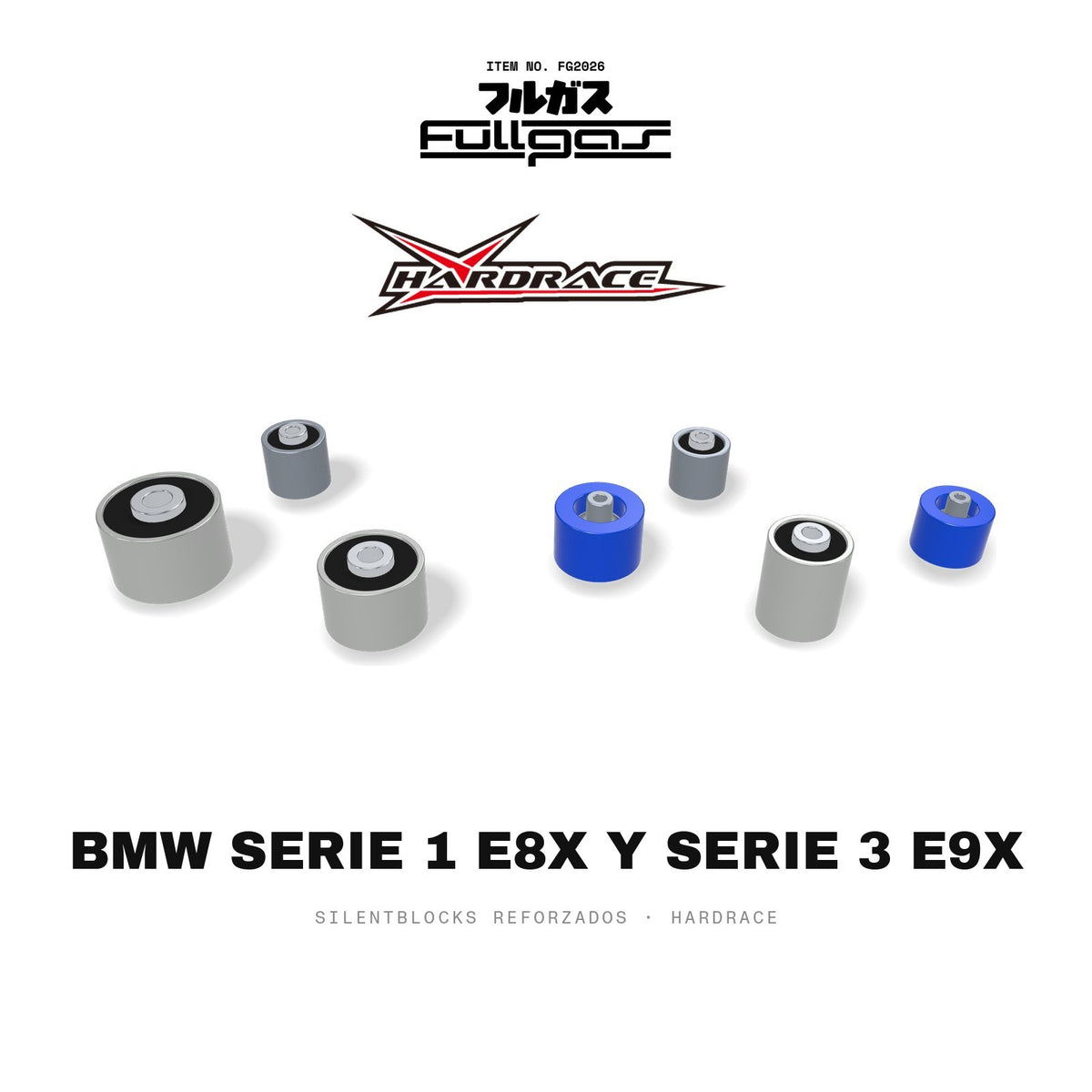Silentblocks reforzados Hardrace BMW Serie 1 E8x y Serie 3 E9x