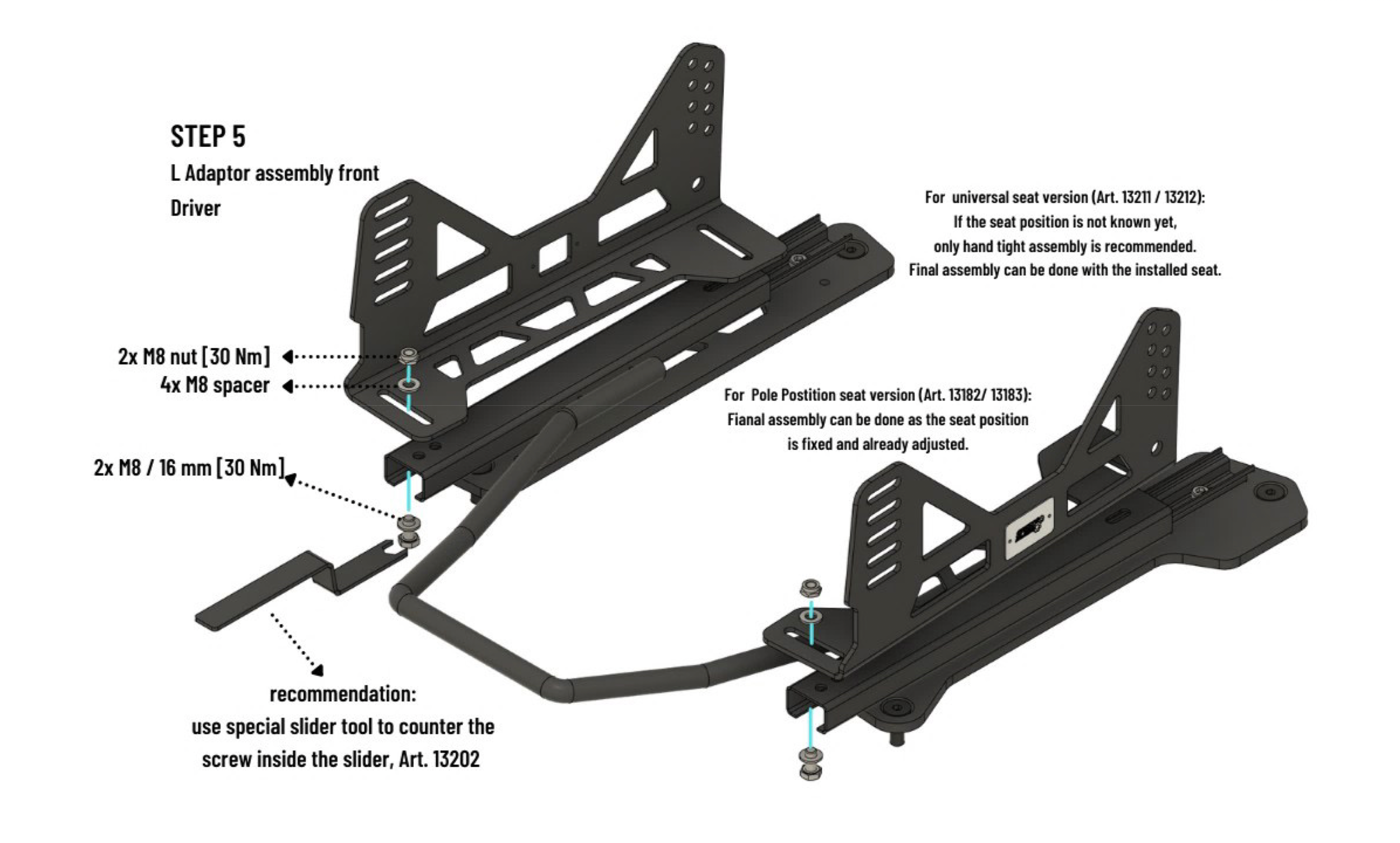 BASE DE BAQUET PARA BMW SERIE G, F, E8X E9X