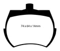 Plantilla pastilla EBC DP42127R – forma DP2127