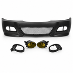 Front Bumper Look M3 BMW 3 Series E46 with yellow fog lights