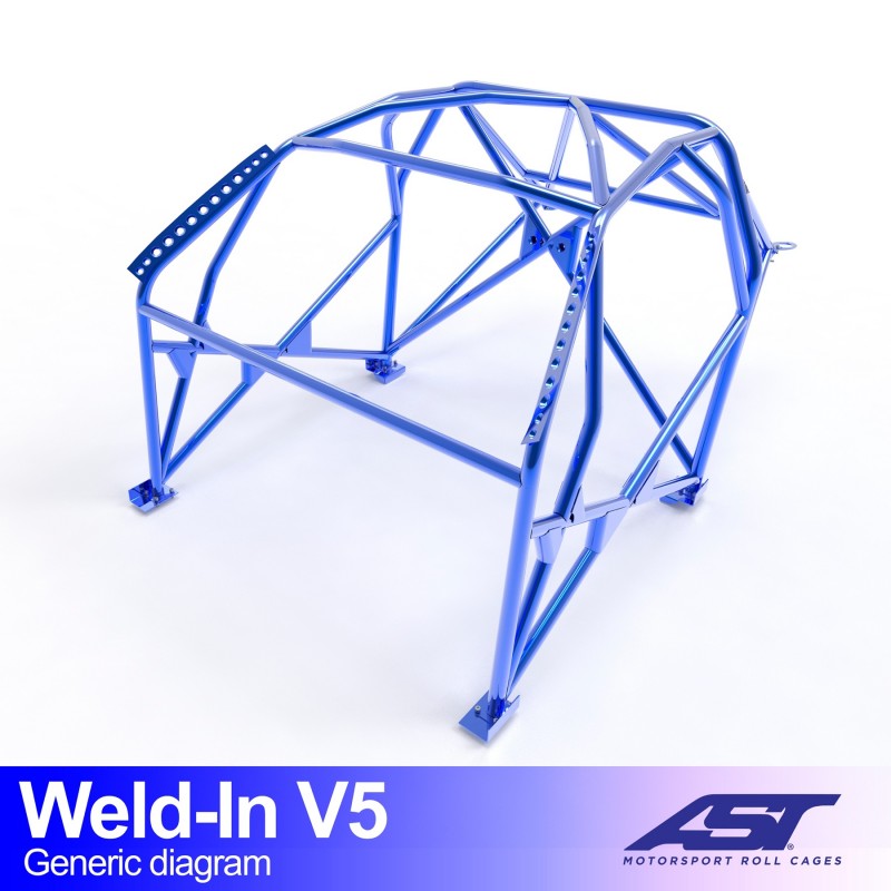 Jaula antivuelco AST Audi A1 / S1 (8X) 3 puertas FWD - Jaula competición para soldar V5