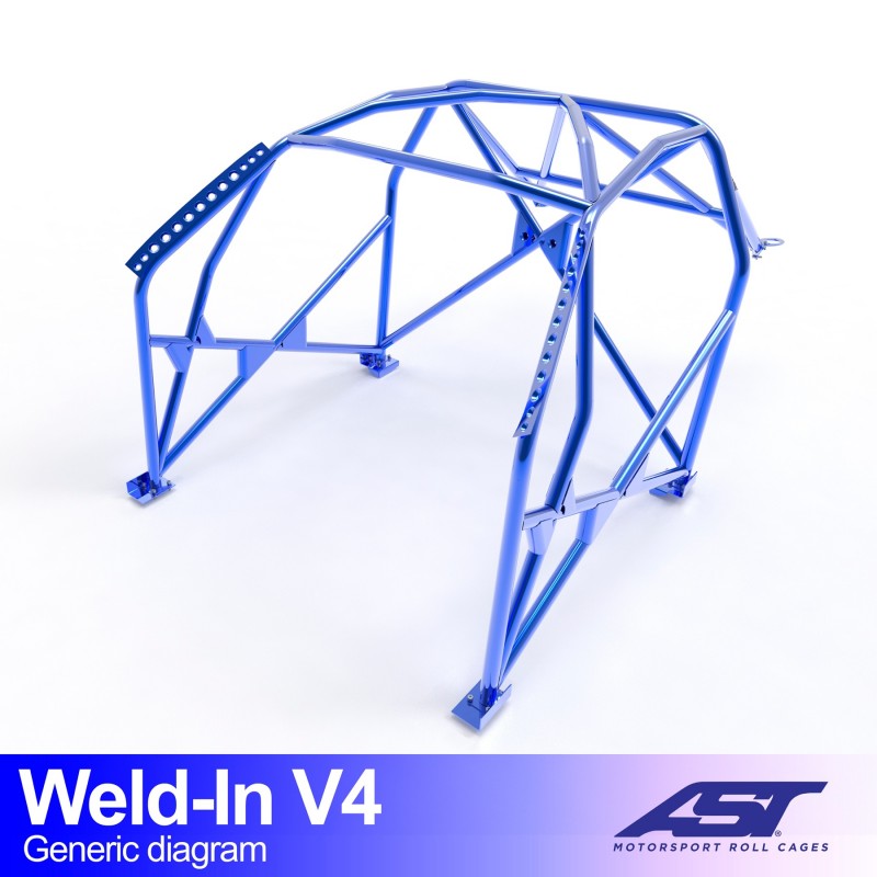 Jaula antivuelco AST Ford Fiesta Mk4 3 puertas - Jaula competición para soldar V4