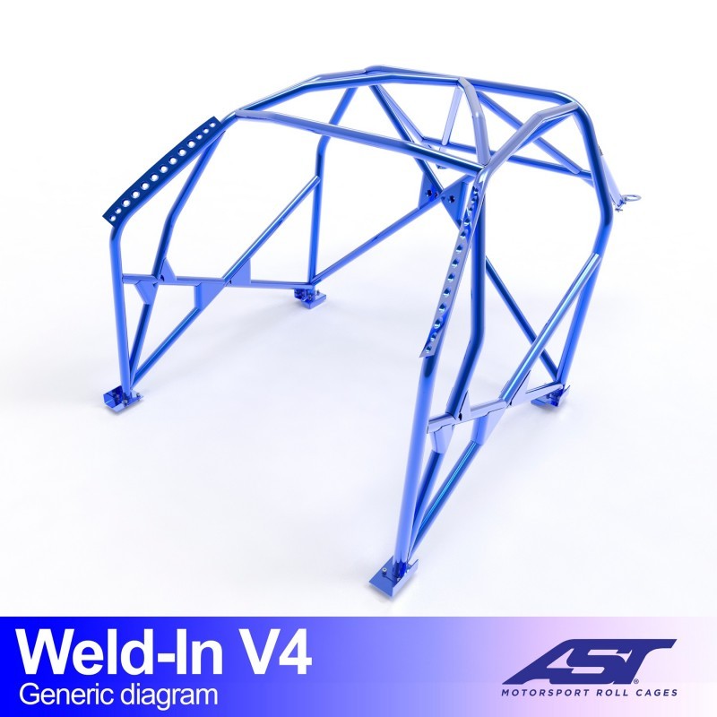 Jaula antivuelco AST Ford Focus RS Mk3 5 puertas - Jaula competición para soldar V4
