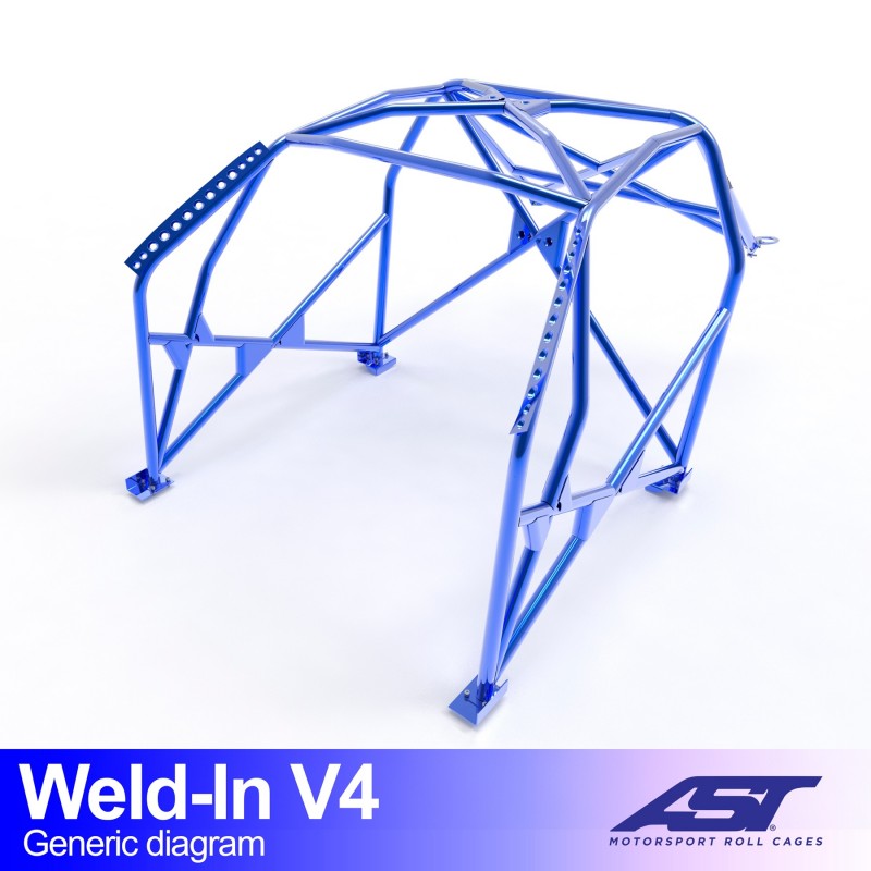 Jaula antivuelco AST Honda Civic Coupé EJ1 / EJ2 Coupé - Jaula competición para soldar V4