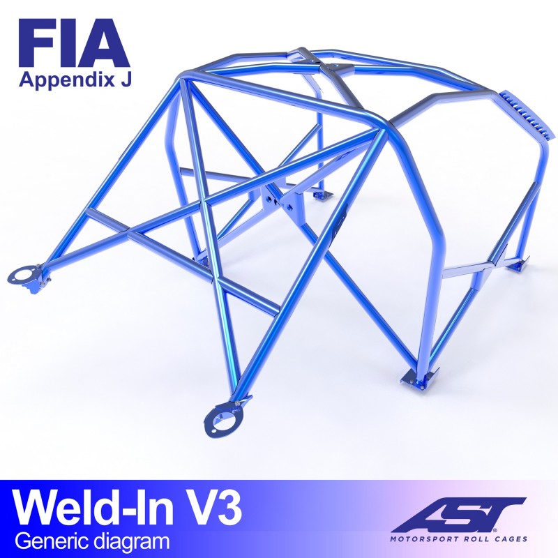 Jaula antivuelco AST Lancia Delta Integrale 5 puertas - Jaula competición para soldar V3 - foto 2