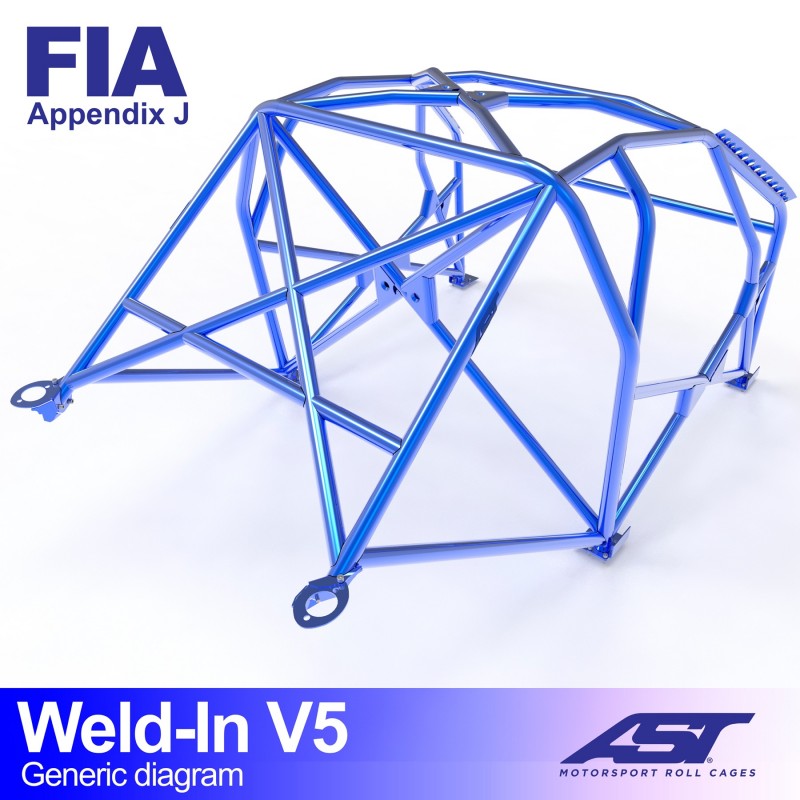 Jaula antivuelco AST Mitsubishi Lancer Evo I Sedán - Jaula competición para soldar V5 - foto 2