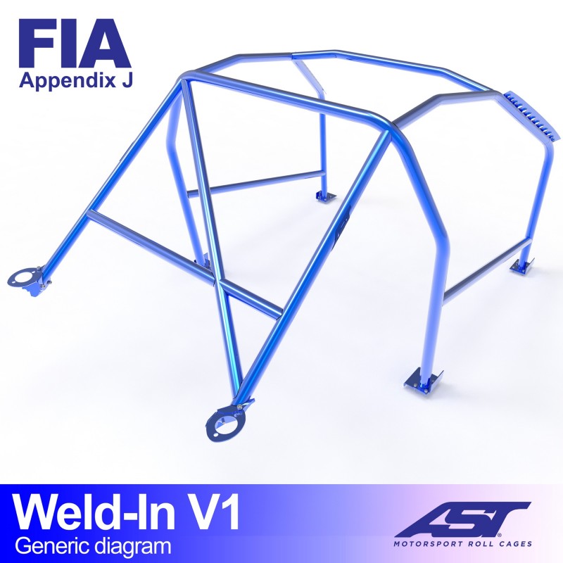 Jaula antivuelco AST Opel Calibra Coupé 3 puertas 4x4 - Jaula competición para soldar V1 - foto 2