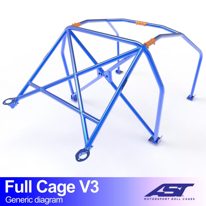 Jaula antivuelco AST Opel Corsa E 3 puertas - Jaula Track Day V3
