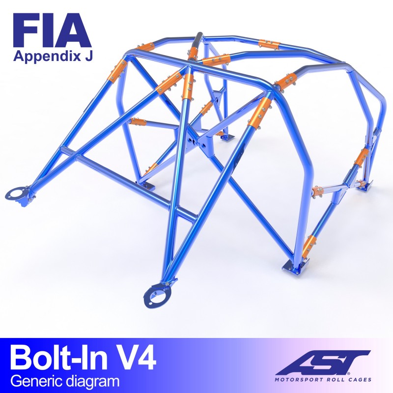 Jaula antivuelco AST Porsche 928 Coupé - Jaula competición atornillada V4 - foto 2