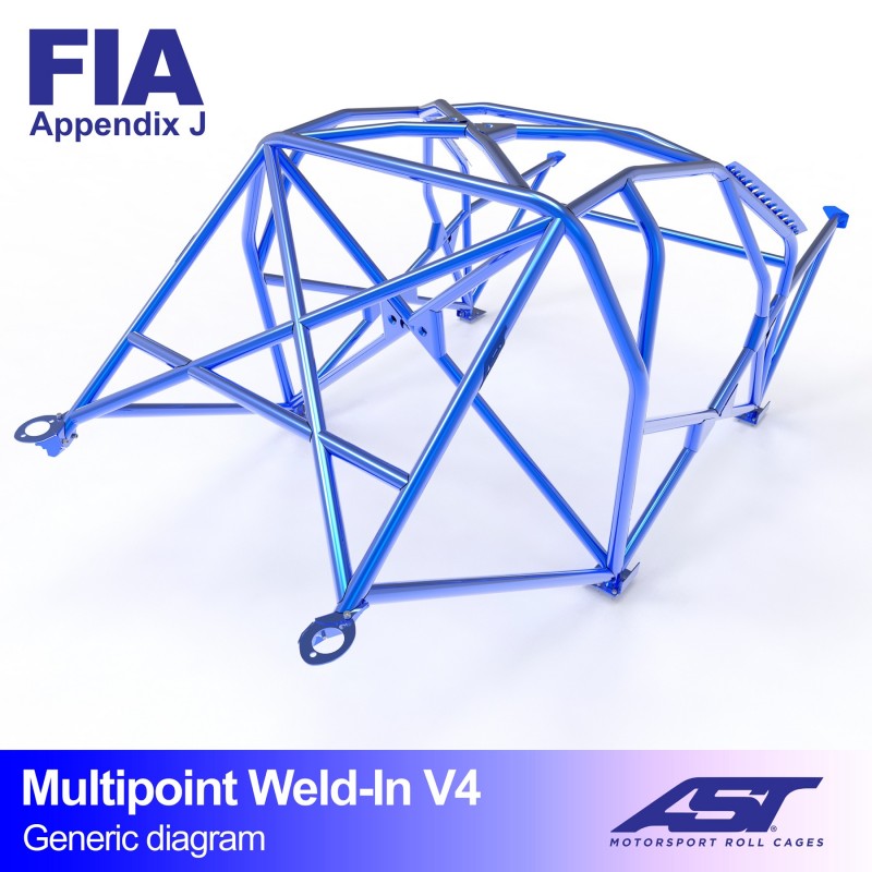 Jaula antivuelco AST Renault Dauphine Sedán - Jaula competición multipunto V4 - foto 2