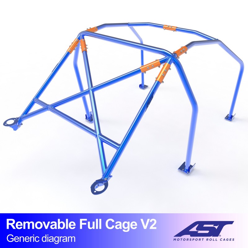 Jaula antivuelco AST Renault 19 Sedán 5 puertas - Jaula Track Day desmontable V2