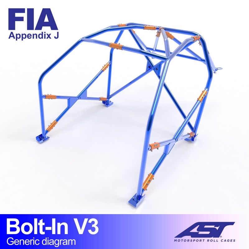 Jaula antivuelco AST Renault 21 Sedán 5 puertas - Jaula competición atornillada V3