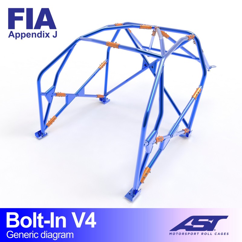 Jaula antivuelco AST Renault Supercinco 3 puertas - Jaula competición atornillada V4