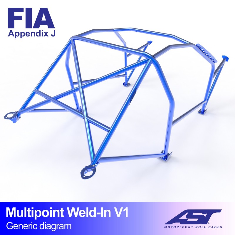 Jaula antivuelco AST Volkswagen Jetta Mk2 Sedán - Jaula competición multipunto V1 - foto 2