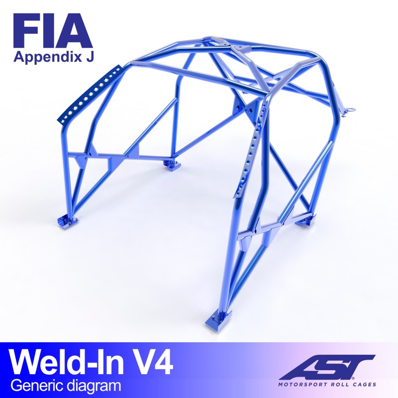 Jaula antivuelco AST Volkswagen Golf Mk3 3 puertas - Jaula competición para soldar V4