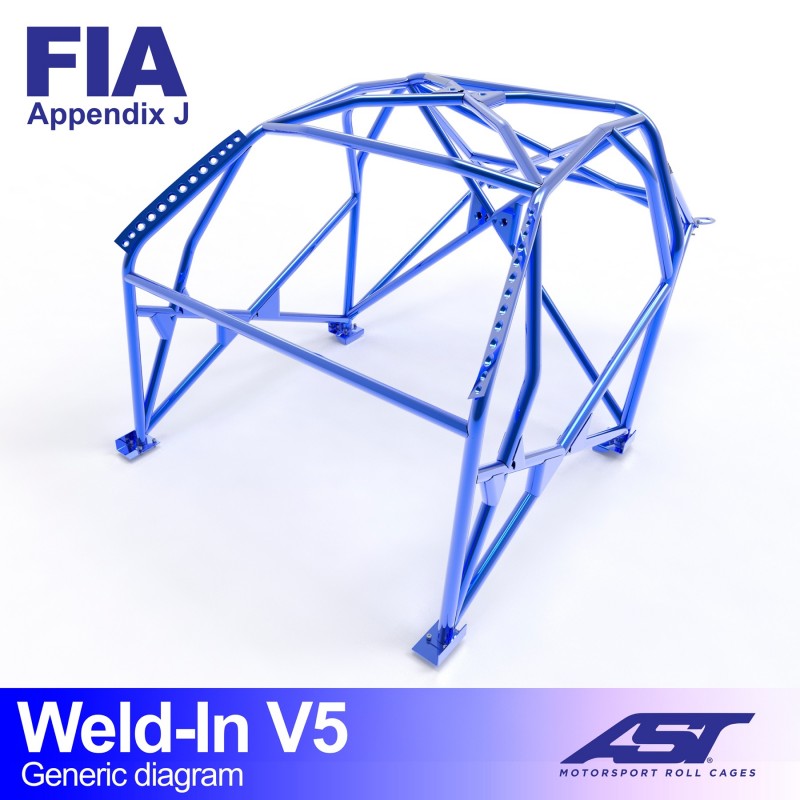Jaula antivuelco AST Volkswagen Golf Mk3 3 puertas - Jaula competición para soldar V5
