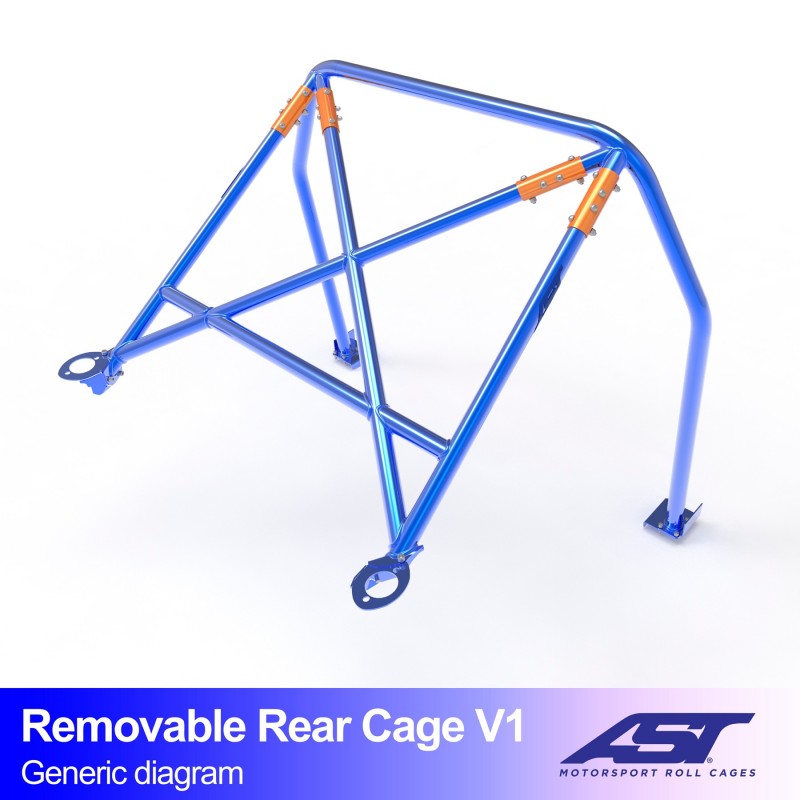 Jaula antivuelco AST BMW Serie 5 E28 Sedán - Arco trasero desmontable V1