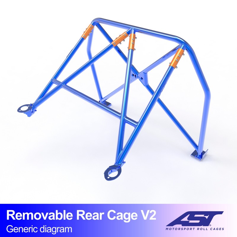Jaula antivuelco AST Toyota MR2 (W20) Roadster - Arco trasero desmontable V2