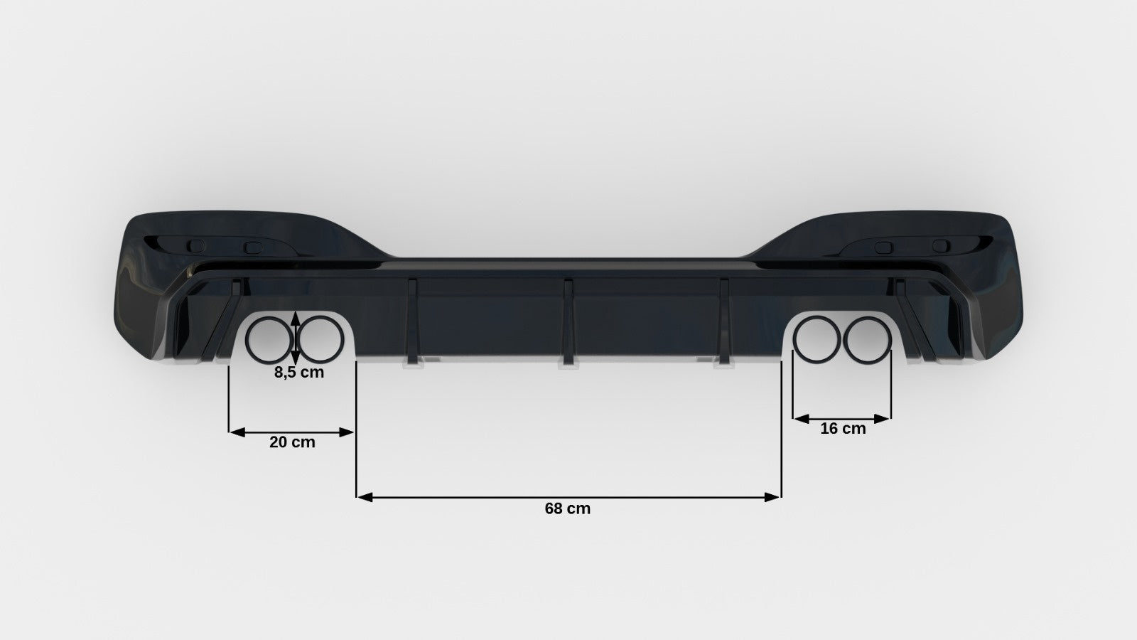 Difusor V.3 BMW Serie 1 M-Pack M140i F20 Facelift (doble salida a cada lado)