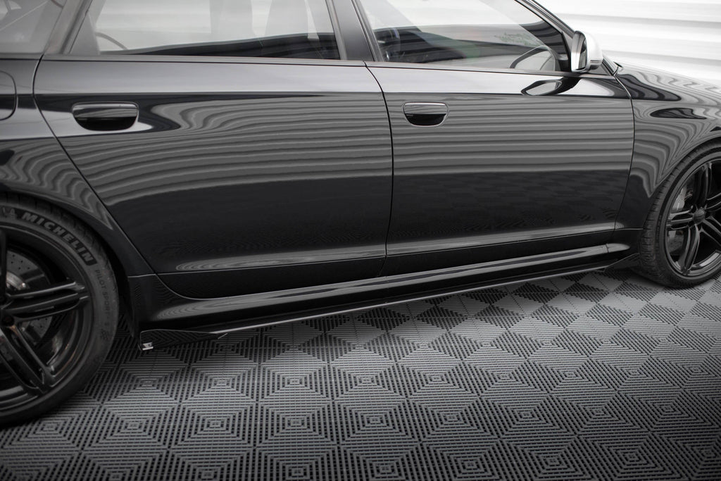 Audi RS6 Avant C6 Street Pro Side Skirt Extensions + Flaps
