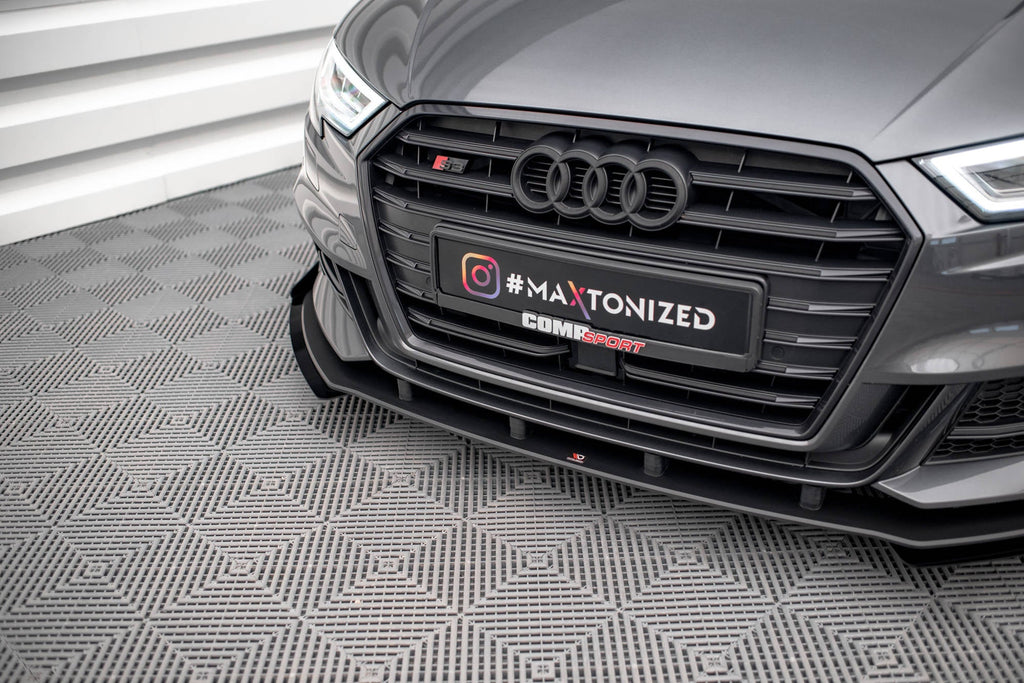 Front Lip Street Pro V.1 + Flaps Audi S3 / A3 S-Line Sportback 8V Facelift