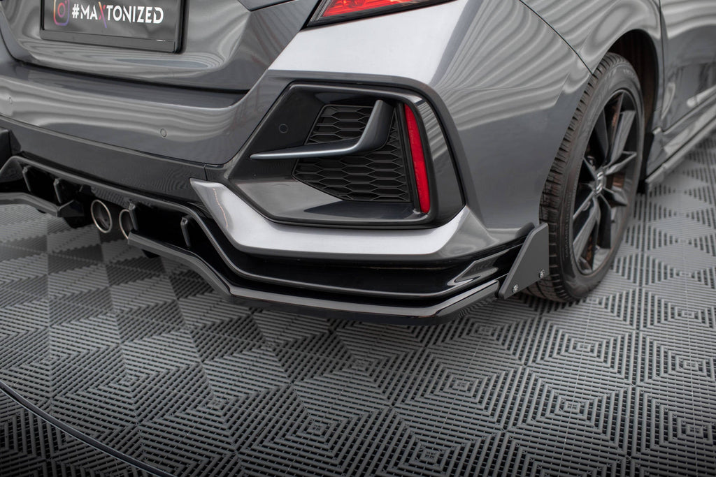 Splitter trasero V.1 + flaps Honda Civic Sport Mk10 Facelift (con barras verticales)