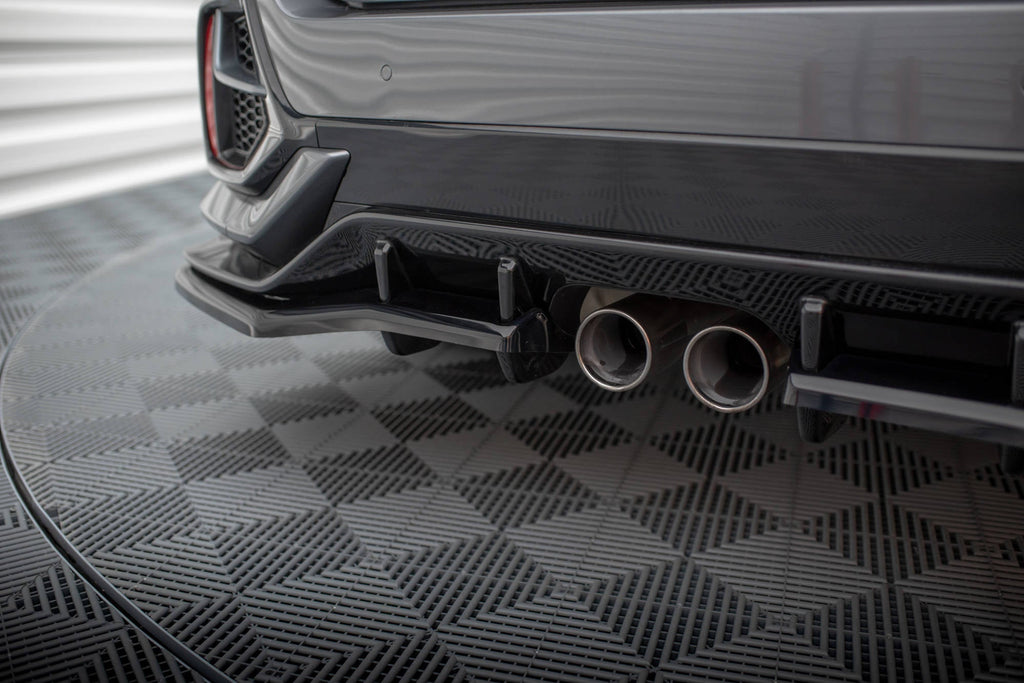 Splitter trasero V.1 + flaps Honda Civic Sport Mk10 Facelift (con barras verticales)