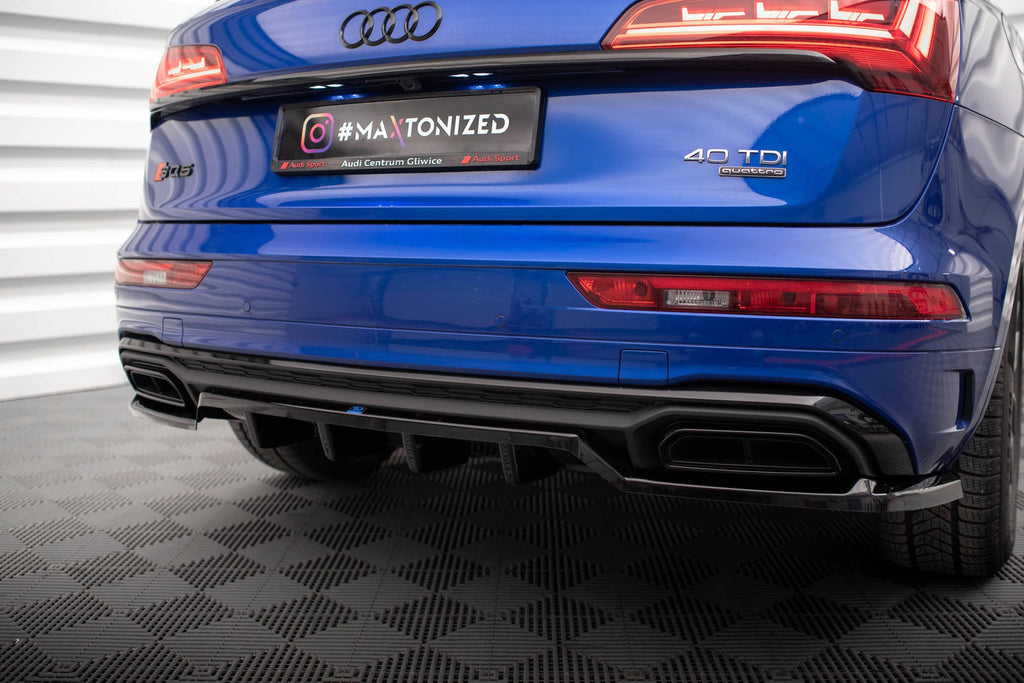 Splitter trasero Audi Q5 S-Line SUV Mk2 Facelift (con barras verticales)