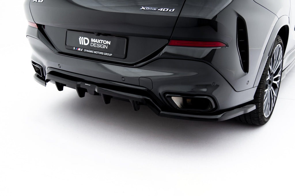 Splitter trasero V.1 BMW X6 M-Pack G06 Facelift (con barras verticales)