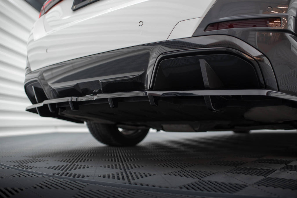 Splitter trasero V.1 BMW I4 M-Pack G26 (con barras verticales)