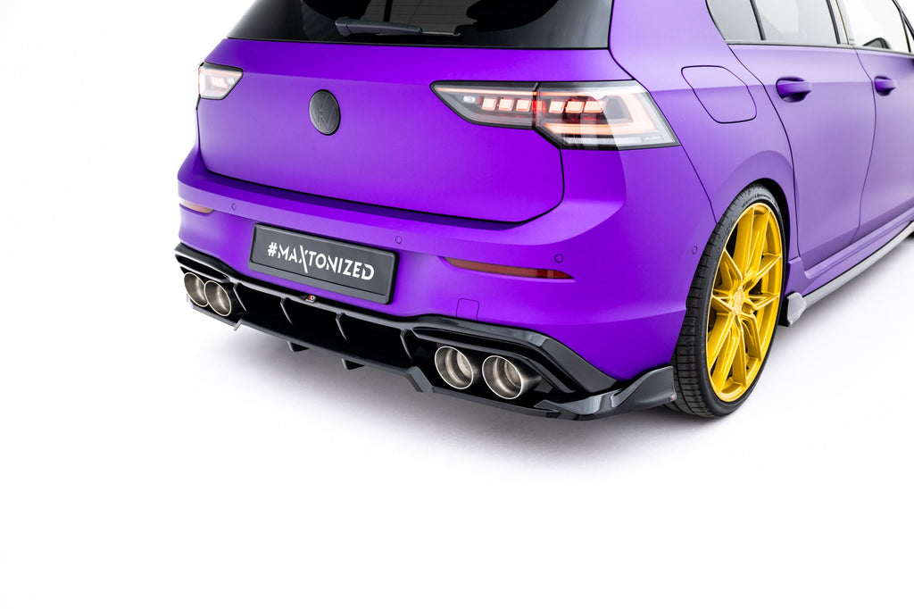 Splitter trasero V.1 Volkswagen Golf R Hatchback Mk8 / Mk8 Facelift (con barras verticales)