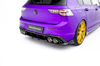 Splitter trasero V.1 Volkswagen Golf R Hatchback Mk8 / Mk8 Facelift (con barras verticales)