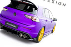 Splitter trasero V.1 Volkswagen Golf R Hatchback Mk8 / Mk8 Facelift (con barras verticales)