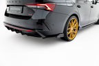 Rear Side Splitters V.4 + Flaps Skoda Octavia RS Estate / Liftback Mk4 / Mk4 Facelift