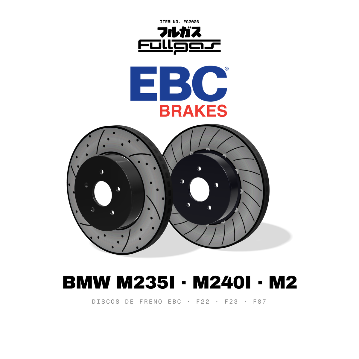 Discos de freno EBC BMW M235i / M240i F22 F23 y M2 F87: GD, SG
