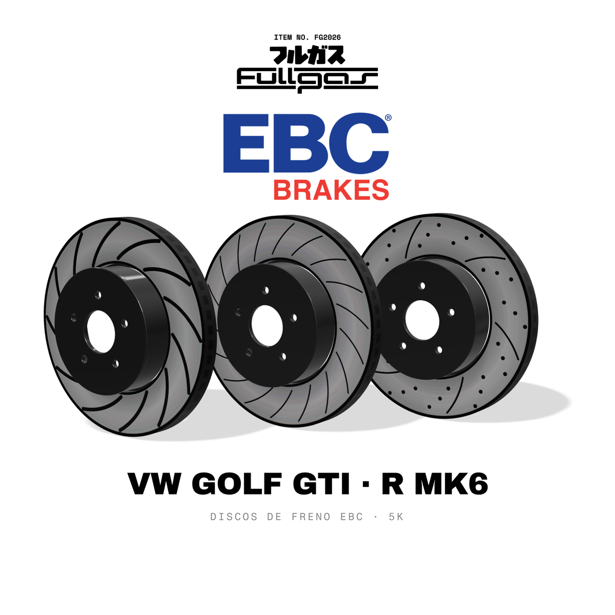 Discos de freno EBC Volkswagen Golf GTI / R Mk6 (5K): BSD, USR, GD