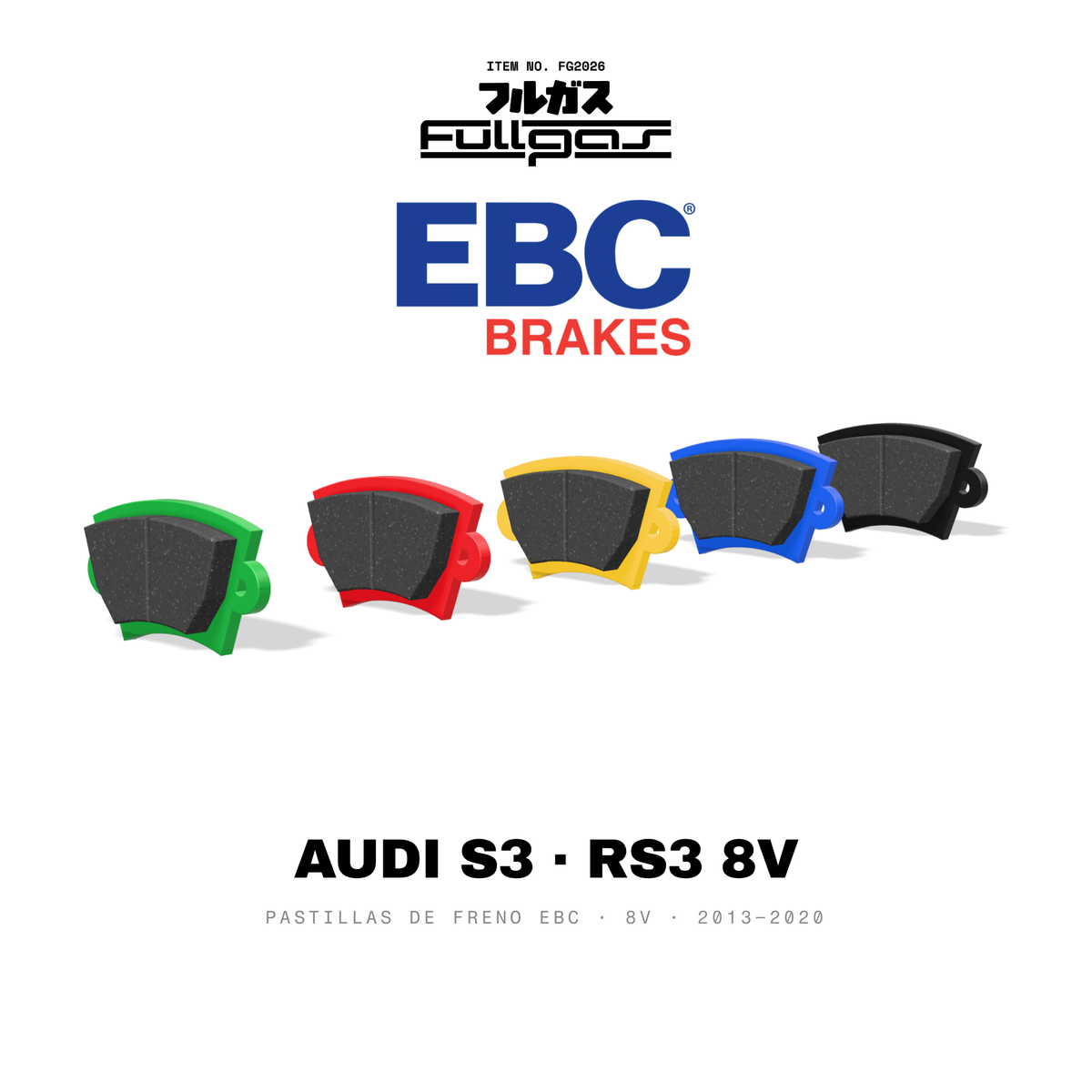 Pastillas de freno EBC Audi S3 / RS3 8V: Yellowstuff, Bluestuff NDX, Redstuff, RP-X