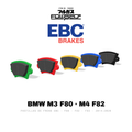Pastillas de freno EBC BMW M3 F80 y M4 F82 / F83: Yellowstuff, Bluestuff NDX, Redstuff, RP-X