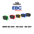 Pastillas de freno EBC BMW M3 G80 / G81, M4 G82 / G83 y M2 G87: Yellowstuff, Bluestuff NDX, Redstuff, RP-X