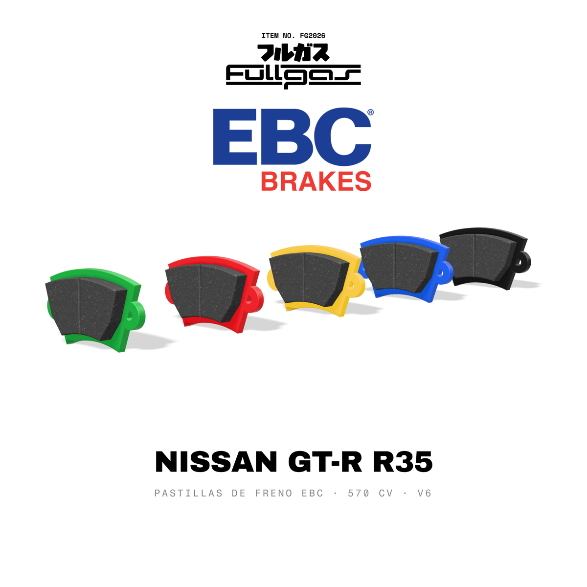 Pastillas de freno EBC Nissan GT-R R35: Yellowstuff, Bluestuff NDX, RP-X