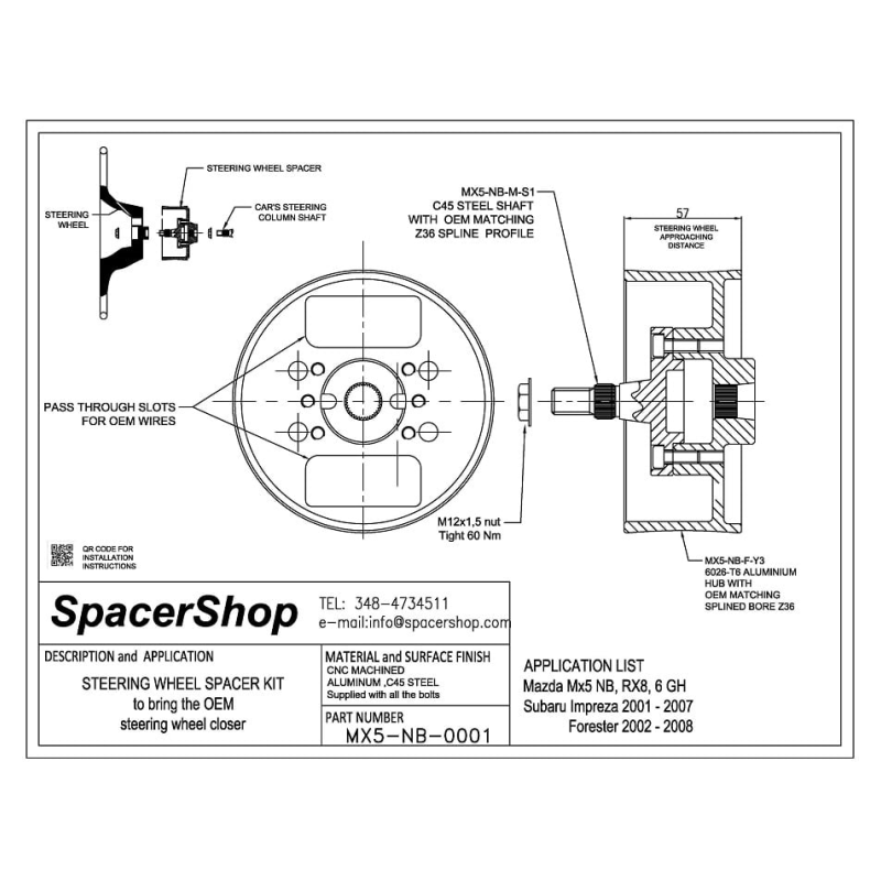Separador de volante SpacerShop Mazda MX-5 NC - foto 5