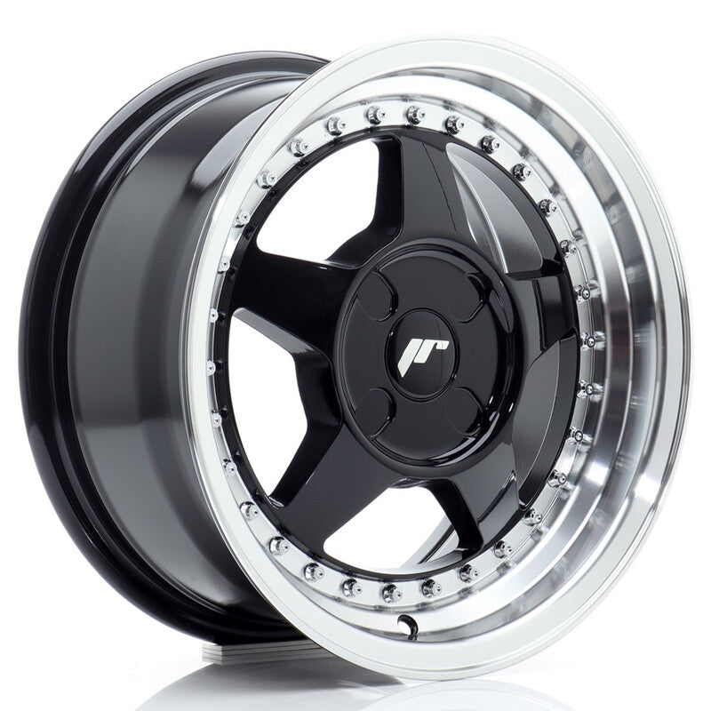 Llantas Japan Racing JR-6 Negro brillo labio mecanizado