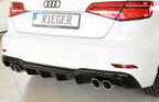DIFUSOR RIEGER EN NEGRO BRILLO PARA AUDI A3 S-line / S3 2016 - 2020 - FULL GAS