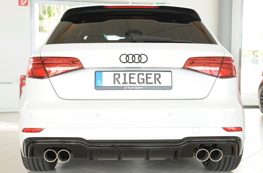 DIFUSOR RIEGER EN NEGRO BRILLO PARA AUDI A3 S-line / S3 2016 - 2020 - FULL GAS