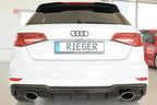 DIFUSOR RIEGER EN NEGRO BRILLO PARA AUDI A3 S-line / S3 2016 - 2020 - FULL GAS